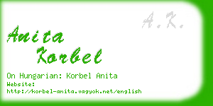 anita korbel business card